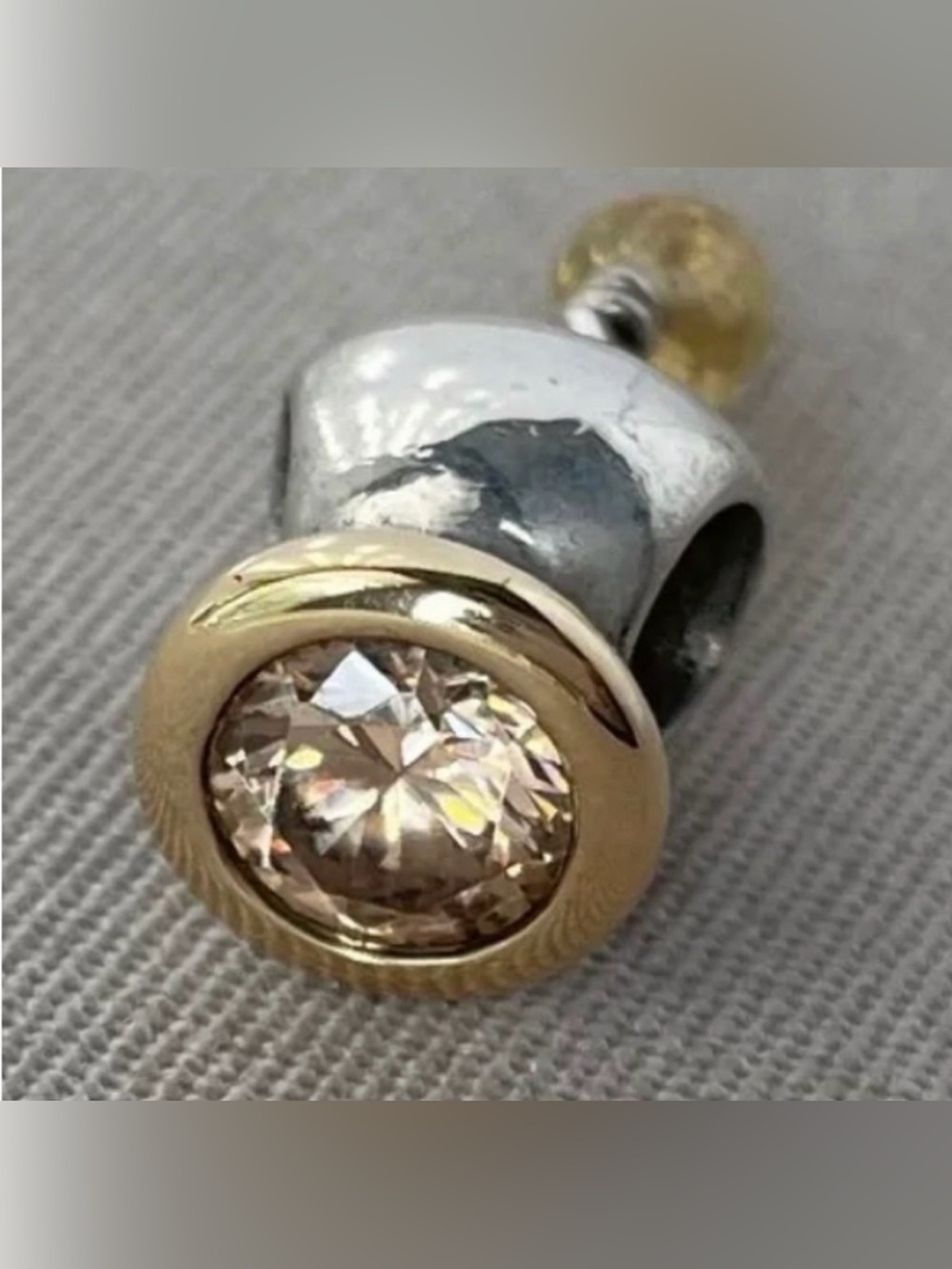 PANDORA 14K GOLD SS
BUTTERCUP CITRINE DANGLE CHARM 790391CCZ RETIRED